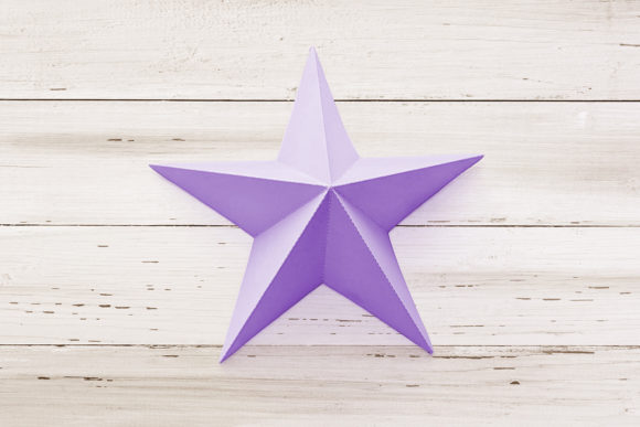 3D Folded Paper Star SVG for Gift Boxes