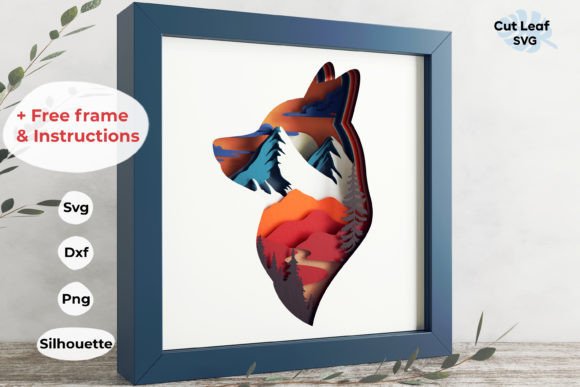 3D Fox Shadow Box: A Versatile Graphic Design Asset for Local Business Branding