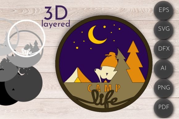 3D Layered Camp Life Sign: A Versatile Laser Cutting Asset for Signs