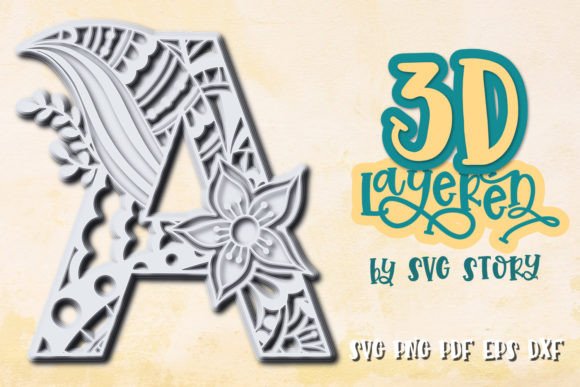 3D Layered Letter A: A Versatile SVG Shape for Digital Sellers