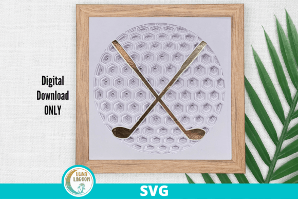 3D SVG Golf Clubs and Ball for Shadow Box Designs