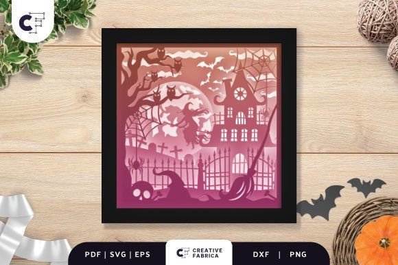 3D SVG Halloween Night Scene for Real Crafting Projects