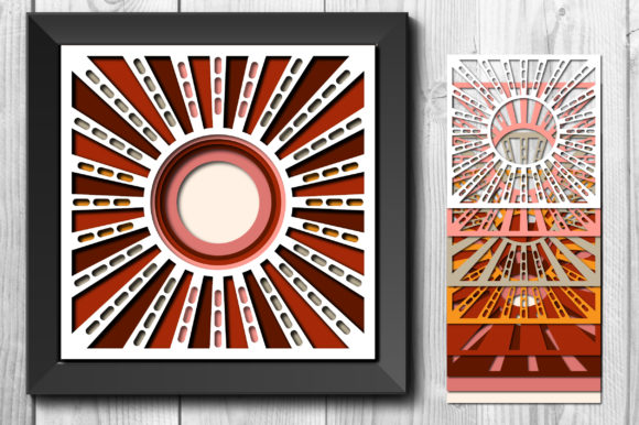 3D SVG Shadow Box: Boho Sun for Digital Sellers