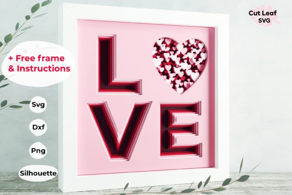 3D SVG Shadow Box Design: A Versatile Valentine’s Day Creative Asset