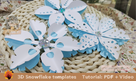 3D SVG Snowflake Templates for Christmas Design Projects