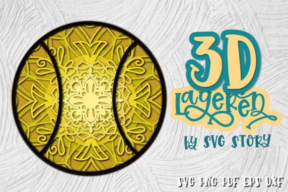 3D Tennis Ball Layered Sport Games for Laser Cutting Signs
