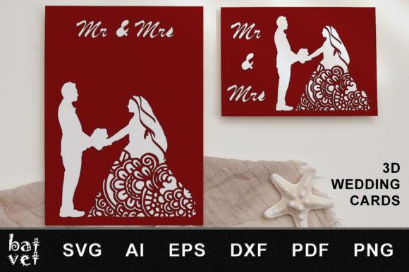 3D Wedding Card SVG for Branding and Design Projects