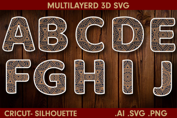 A to Z Complete 3D SVG Alphabet for Bold Shadow Box Designs