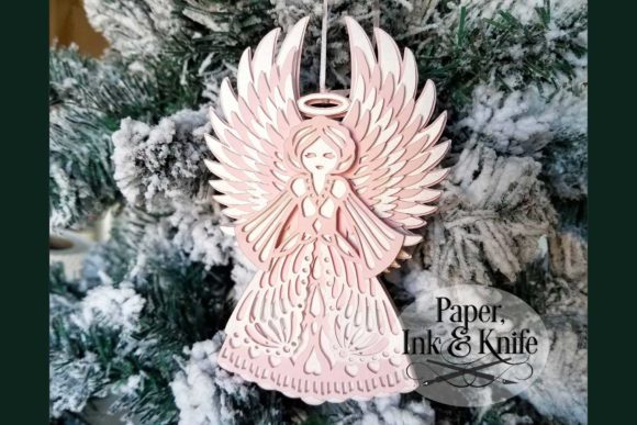 Angel 3D Papercut Ornament Template Review for Embroidery Projects
