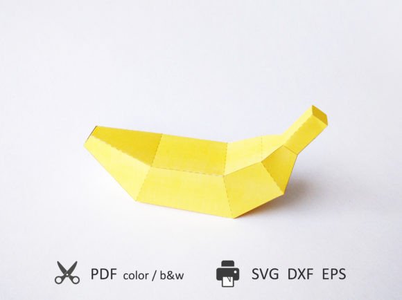 Banana DIY 3D Paper Toy SVG: A Playful Graphic Design Asset for Crafts and Branding