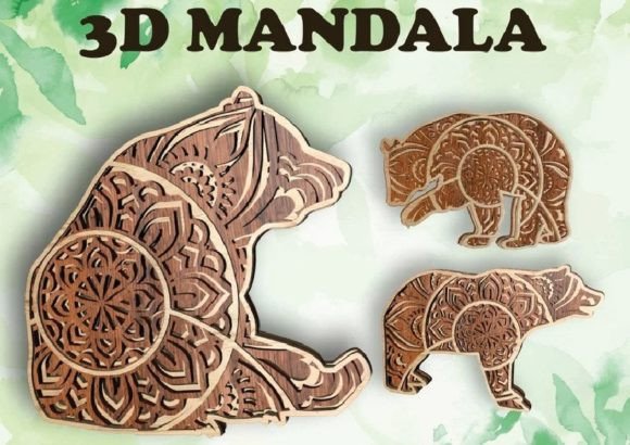 Bears, 3 Designs in 4 Layers: A Laser Cutting Asset for Shadow Box Creations