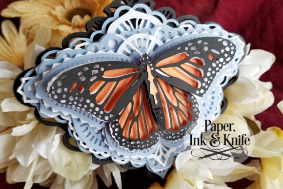Butterfly 3D Papercut Layered Shadowbox for Laser-Cut Ornaments