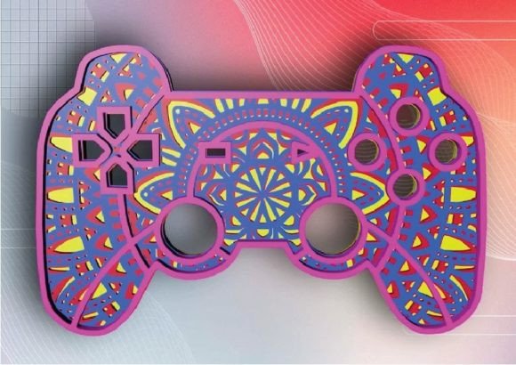 Controller 3D Mandala for Laser Cutting Shadow Box Projects
