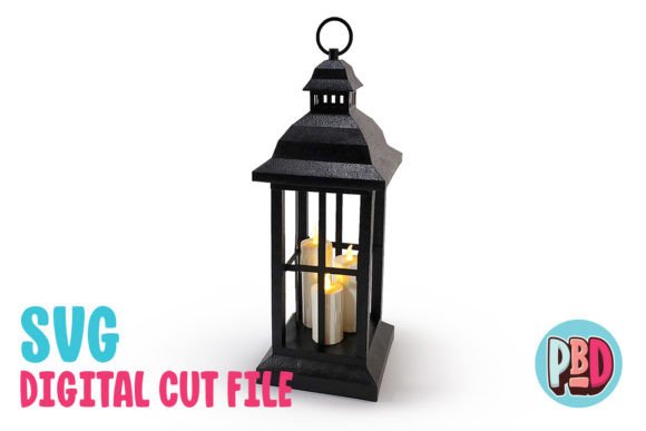 Large Tea Light Lantern 3D Papercraft for Editorial and Web Design