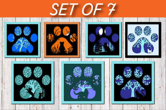 Layered 3D Cat Paw Print Bundle: A Playful Asset for Small Business Branding