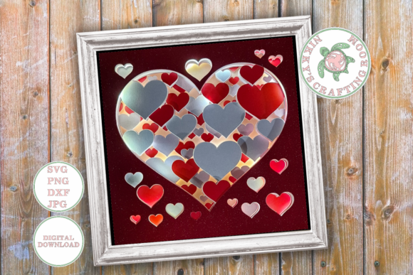 Love Hearts 3D Shadow Box Template: A Must-Have SVG Design for Crafters
