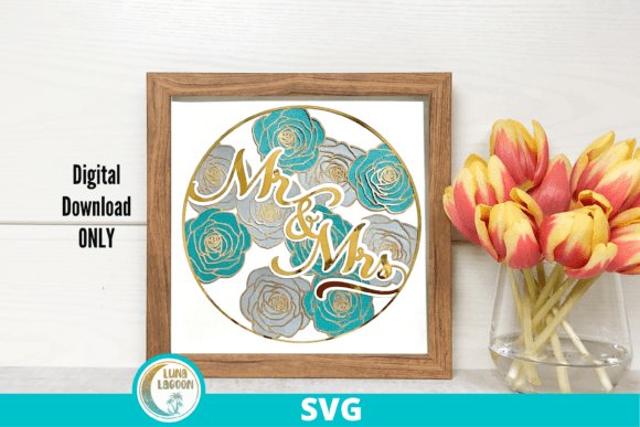Mr Mrs Wedding 3D SVG for Stunning Shadow Box Designs