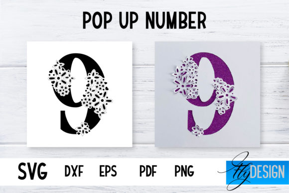 Pop Up Number Card SVG 3D Design for Crafts and Graphics