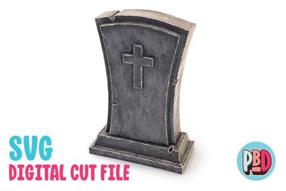 Tombstone 3D Papercraft: A Festive 3D SVG Shape for Creative Sellers