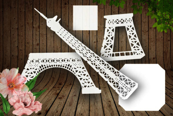 Tower Eiffel Paris 3D SVG Shape for Real Crafting Projects