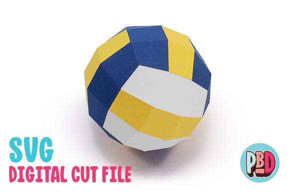 Volleyball 3D Papercraft: A Stylish Graphic Design Asset for Content Creators