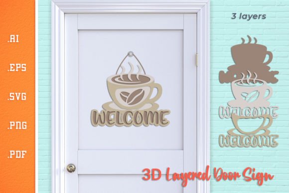 Welcome Coffee Sign – A 3D SVG Design for Creative Sellers
